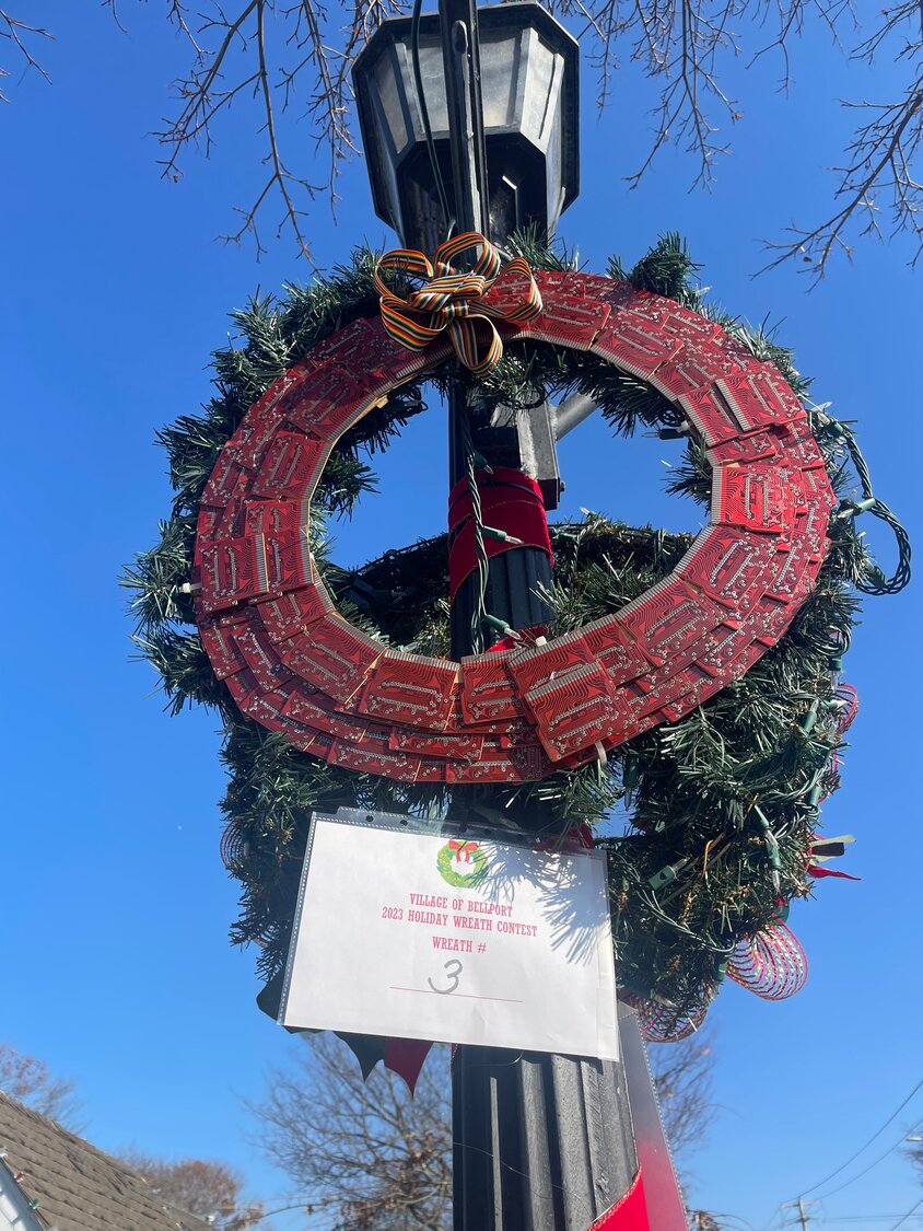 This wreath must have had a very merry tech-savvy creator.